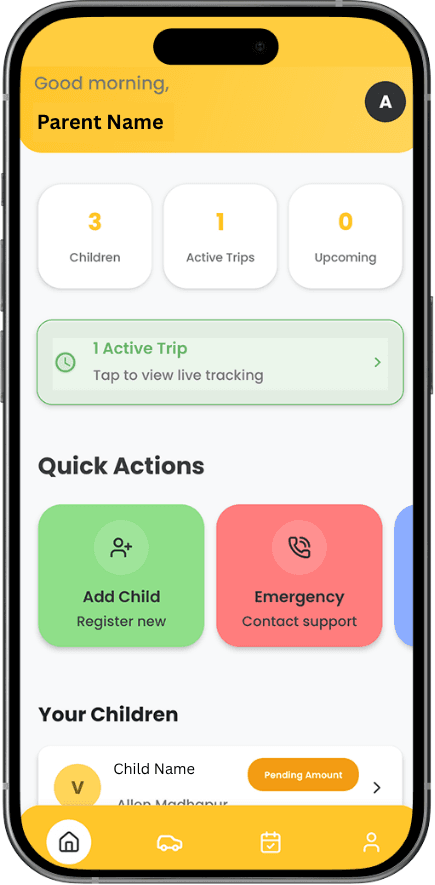 Multi-child dashboard screen